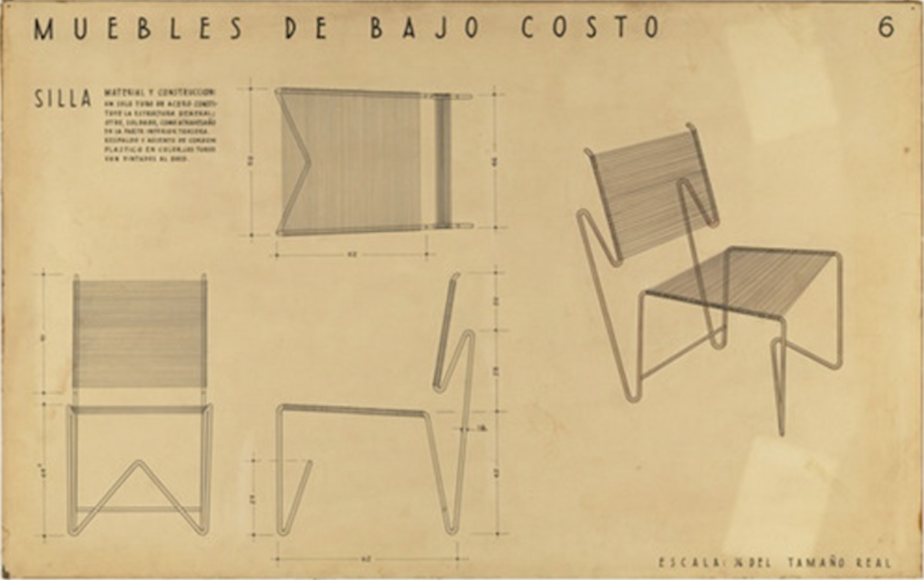 low-cost chair designed by Clara Porset for MOMA competition