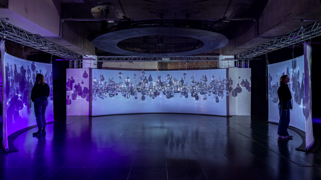 Visitors viewing Liquid Light