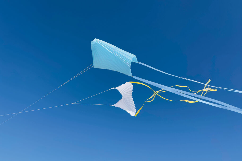 3D textile kites in sky