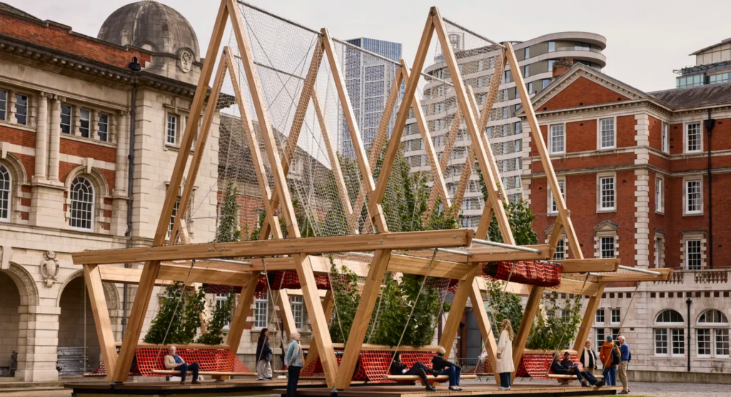 Urban cooling project with seated observers at Chelsea college