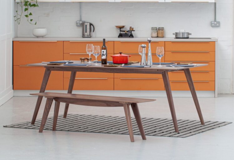 Kielder dining table in Black Walnut in kitchen