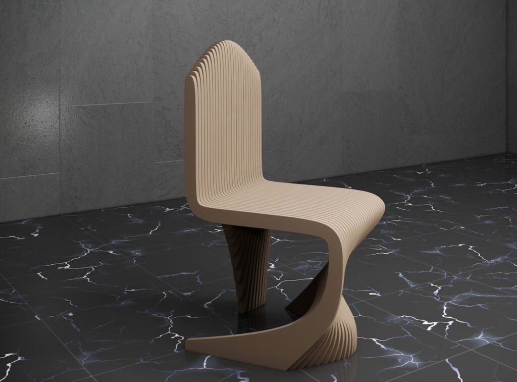 Wavy chair side view