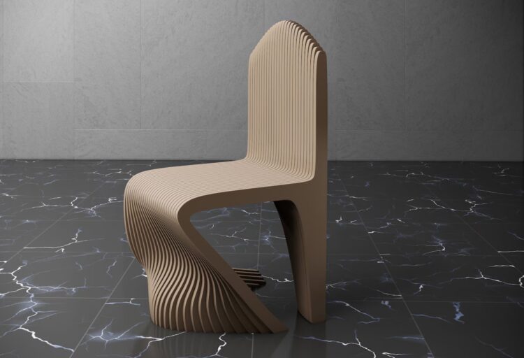 Wavy wooden chair image