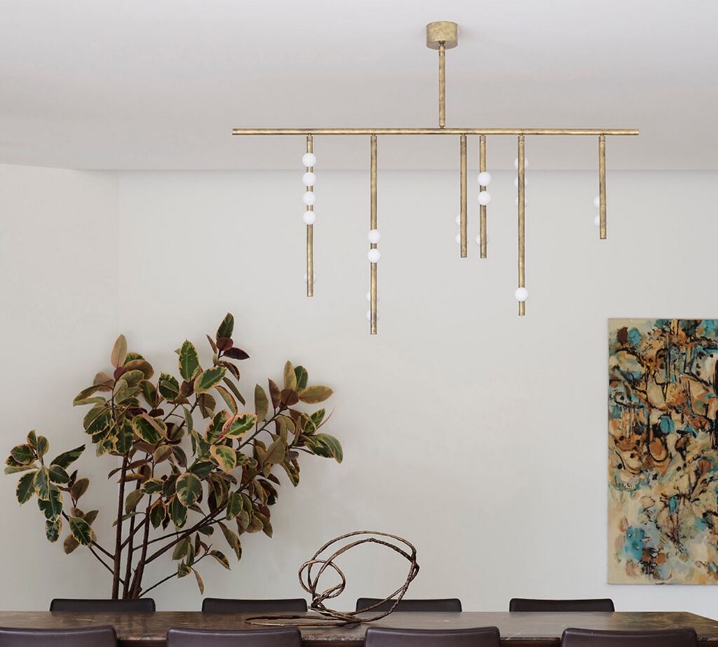 Drop Chandelier bronze, flush-mount