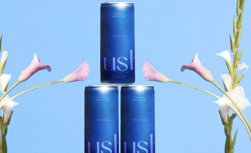 Hush balanced cans with flowers