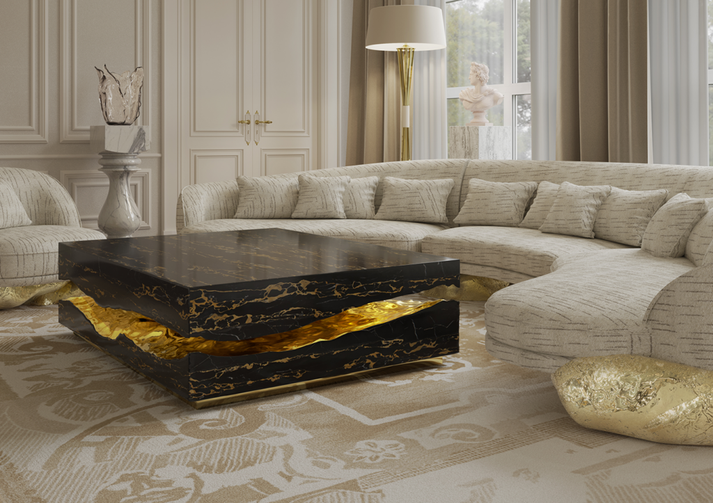 Quarry Portoro Marble Center Table