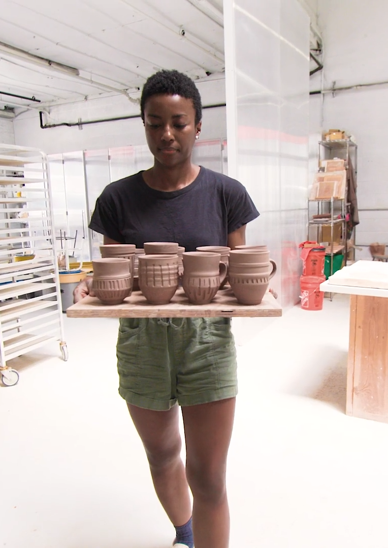 Camille Beckles in her studio