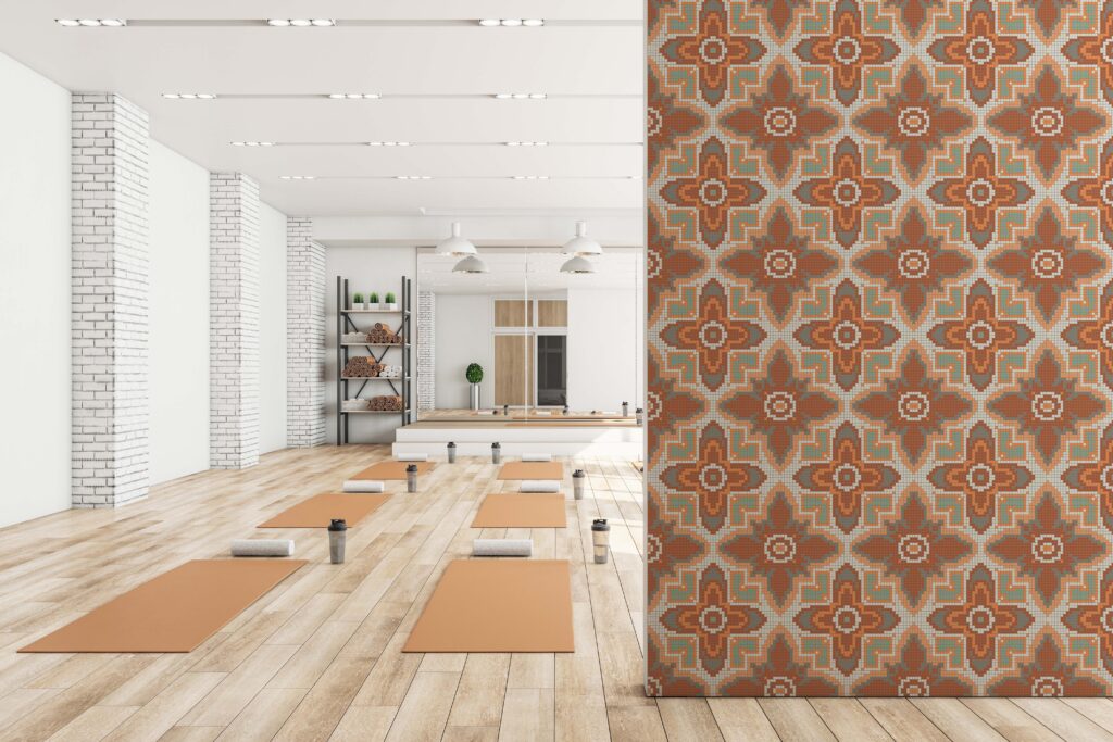 Hacienda mosaic tile in Clementine