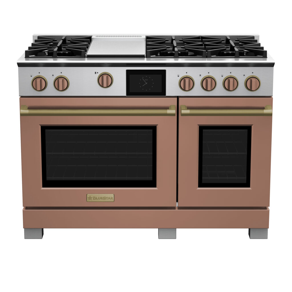 BlueStar dual-fuel range in Mocha Mousse