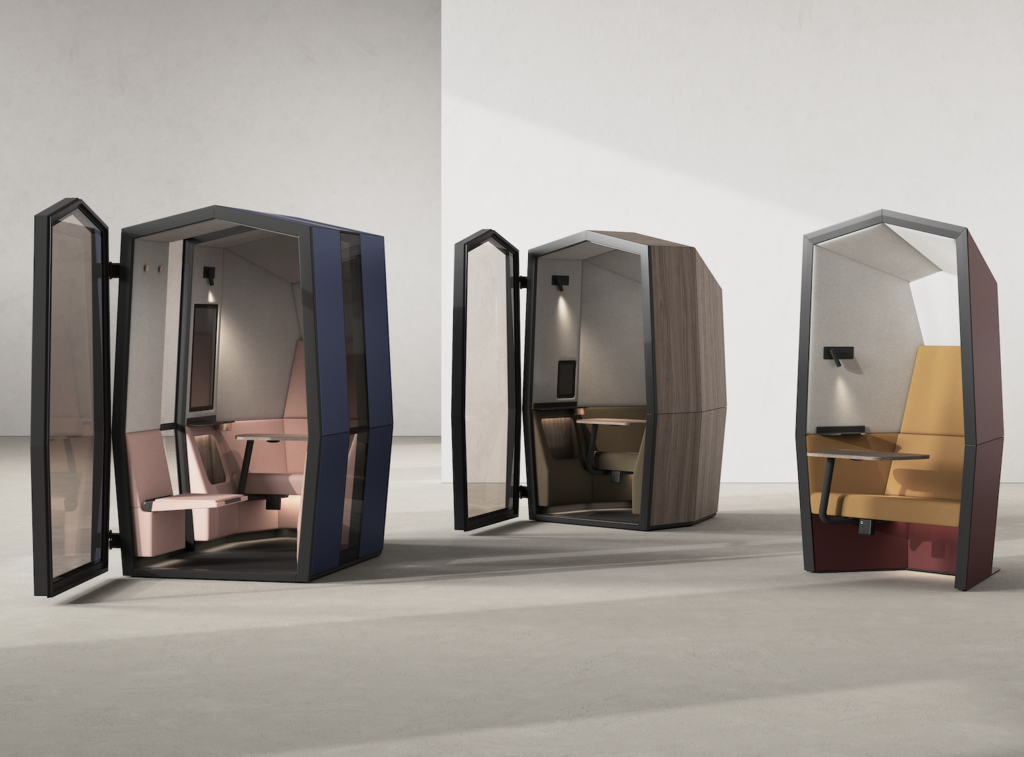 Three versions of office pod