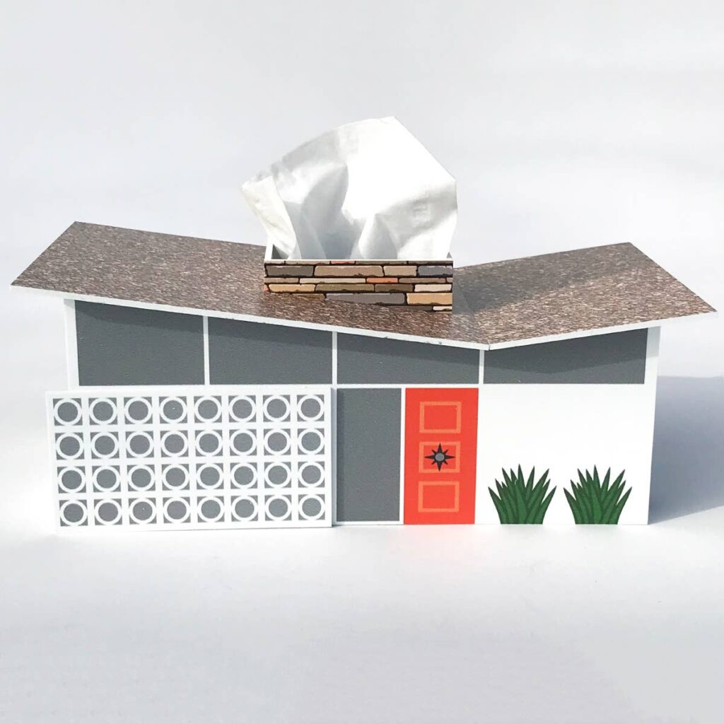 Midcentury Tissue Box Cover Butterfly House