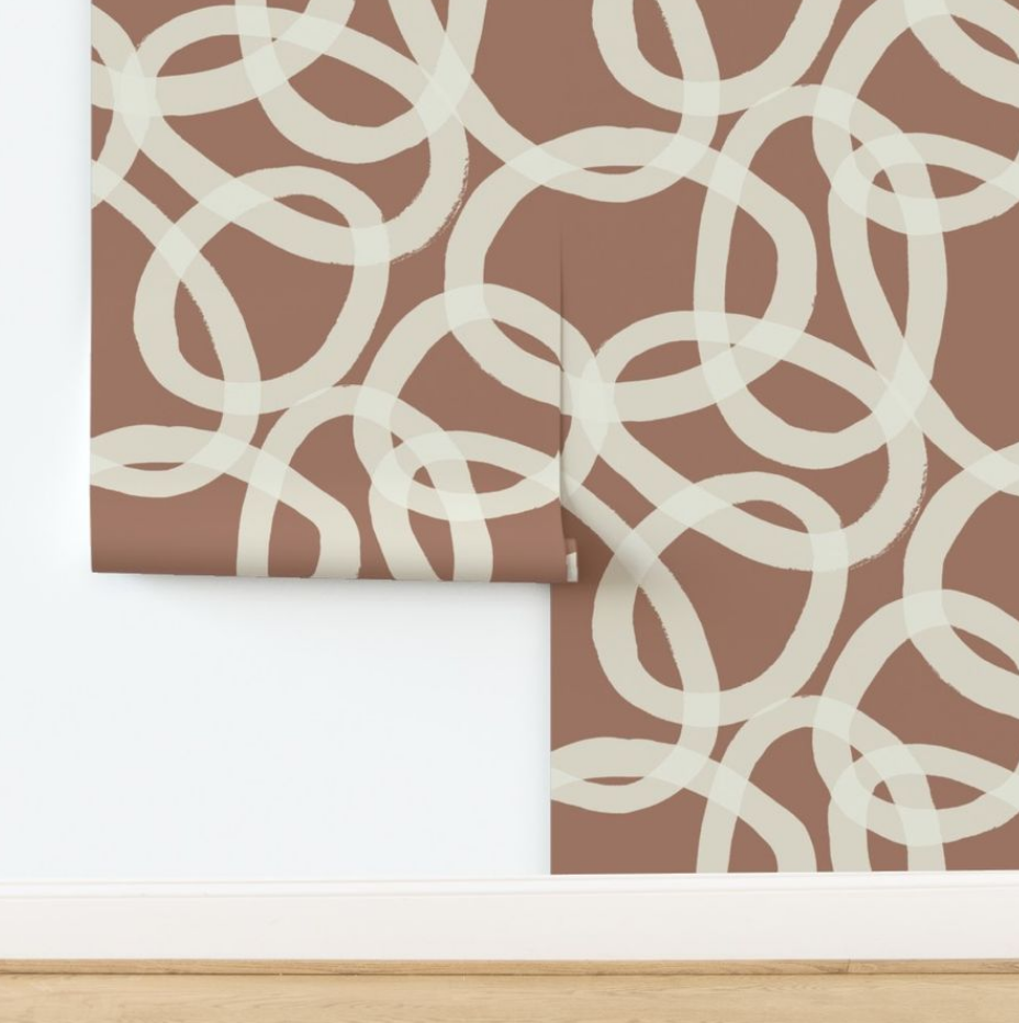 Mocha Mousse pattern with asymmetrical circles